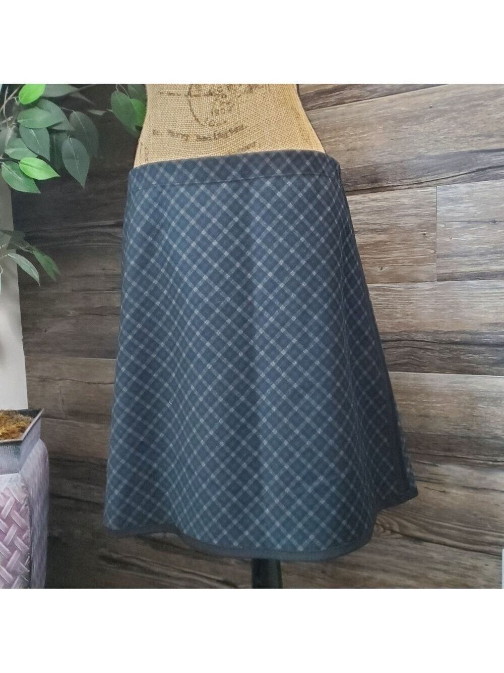 Max Studio London Plaid A Line Skirt Womens Large